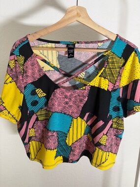 Bright Patchwork of Sally Nightmare Before Christmas- crop top